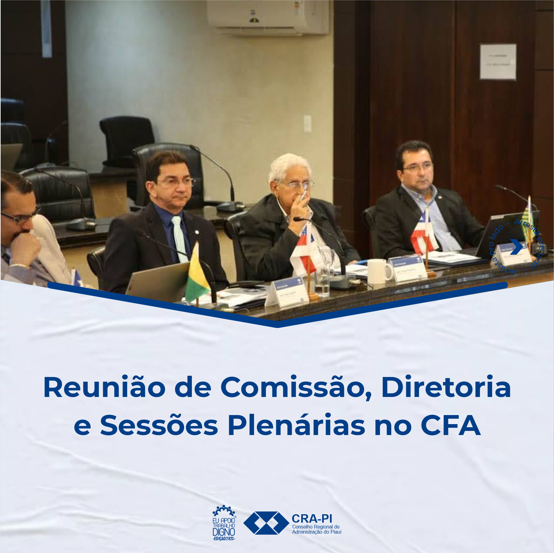 Reunião de Comissão, Diretoria e Sessões Plenárias no CFA